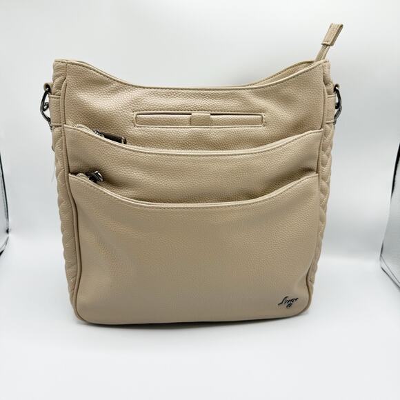 lug Handbags - LUG Cable Car Luxe VL Crossbody Bag Purse Pebble Beige EUC Removable Straps